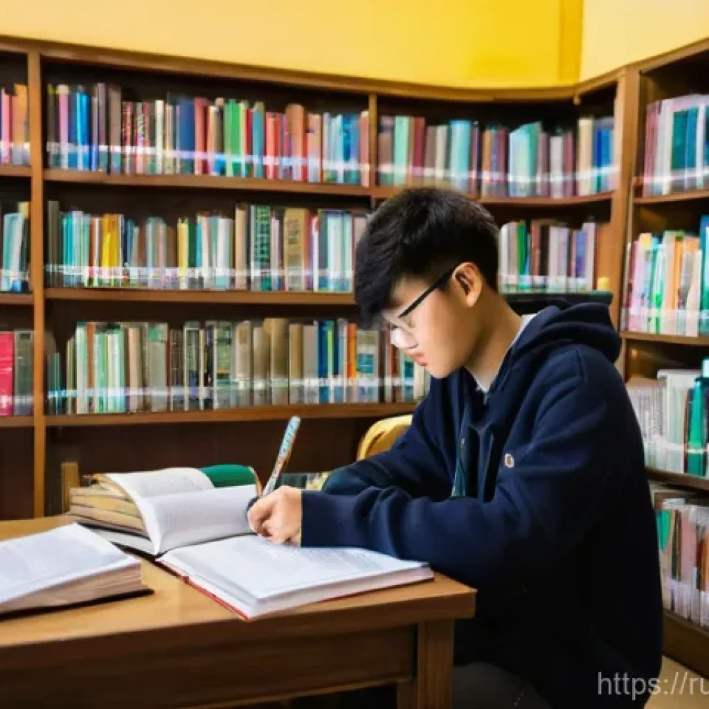 TOPIK 시험 기출문제 해설 강의 - **Prompt:** A determined young adult, appearing to be in their late teens or early twenties, sits at...