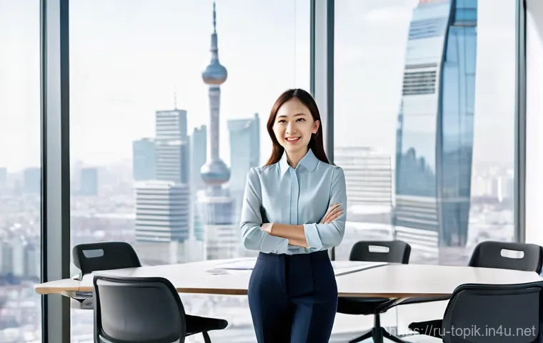 TOPIK 자격증으로 이직 성공기 - **Aspiration and First Steps:** A young adult woman, early 20s, with a focused and determined expres...